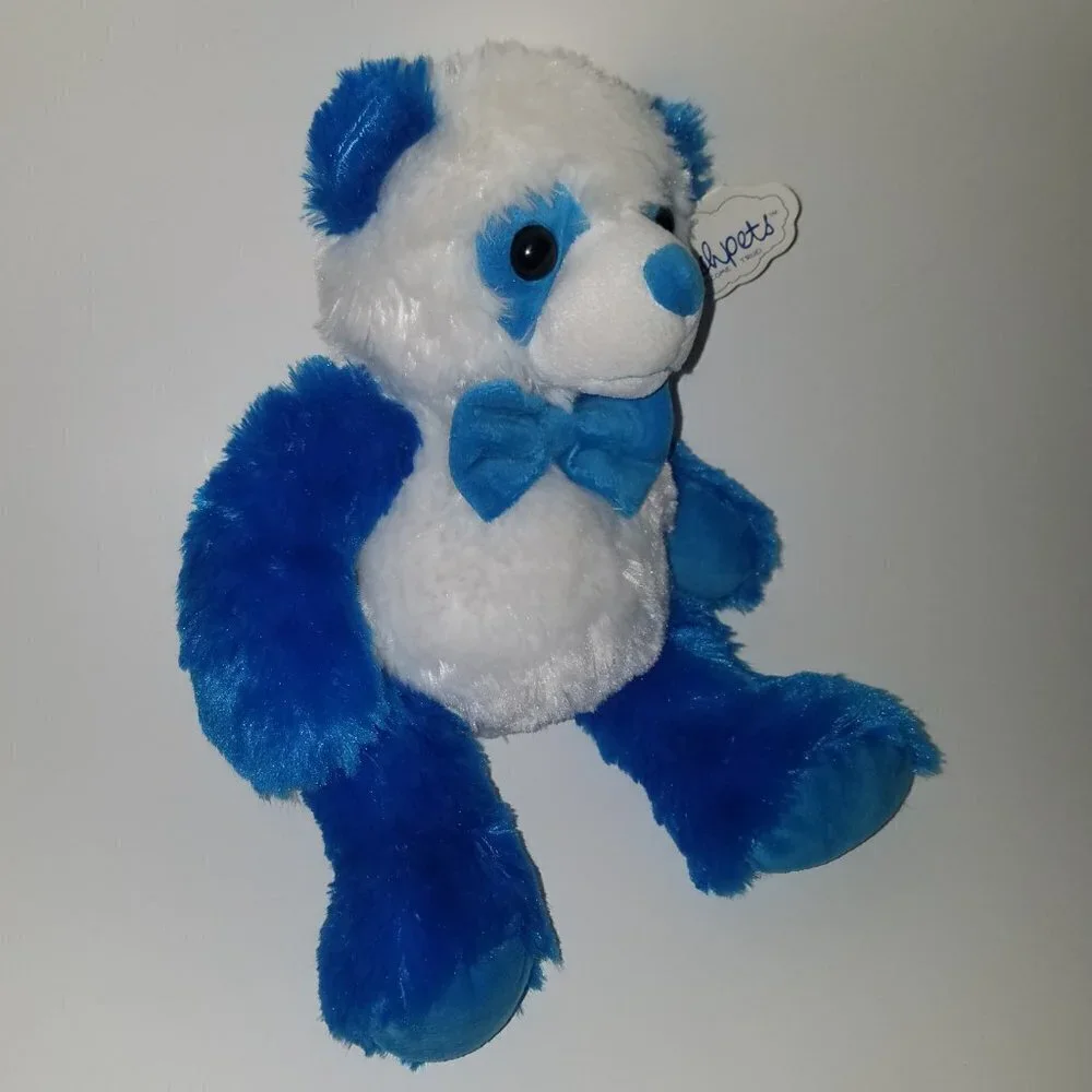NWT Glow Bug Wishpets Plush Blue White Teddy Bear Stuffed Animal Toy Lovey 2012